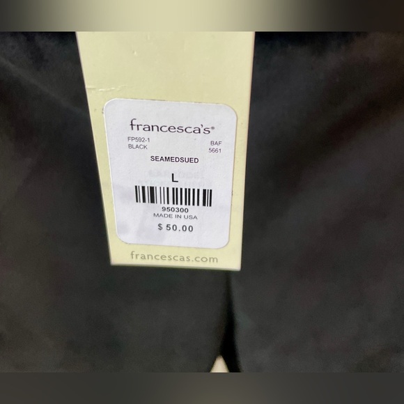 Francesca’s Black Seemed Suede Pants Size Large NWT - Picture 4 of 4